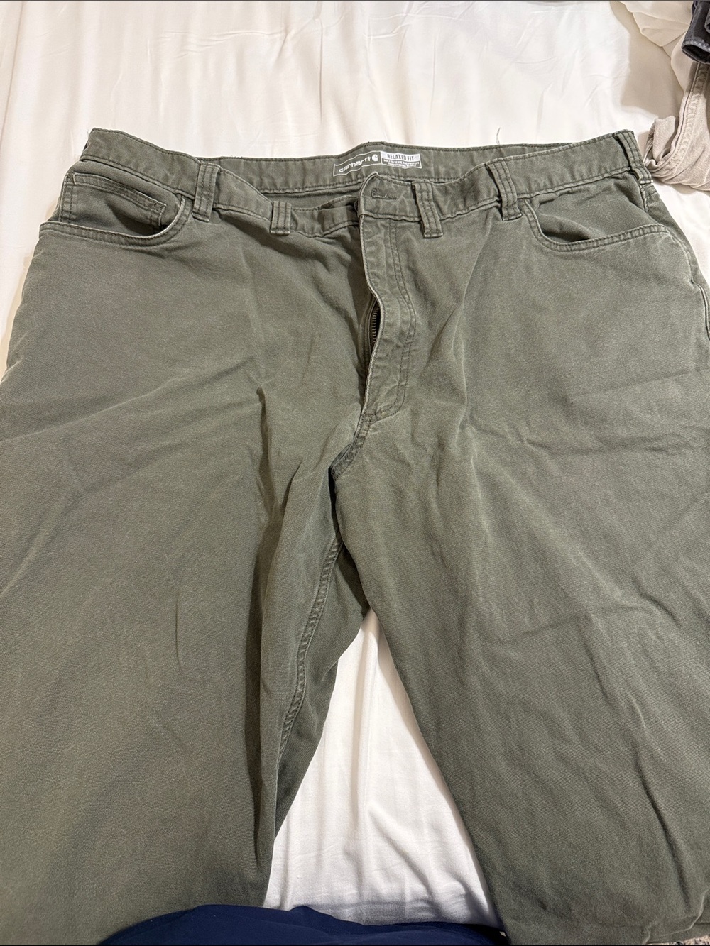Carhartt Olive Green Straight Fit Chinos